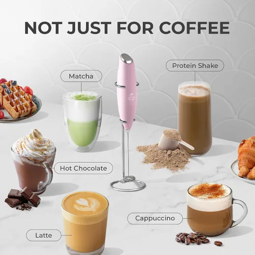 Miniatura 587 de Zulay Milk Boss Espumador de leche potente manual, hace espuma para latte, batidor para mezclar bebidas, café, miniespumador para capuchino, frappé