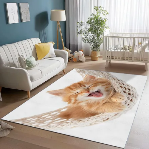 Miniatura 14 de 2 X 3 ft Small Area Rug for Bedside, Zebra Portrait Lightweight Non Slip Washable Rug with Non-Slip Backing for Front Door Entryway, Animal Throw