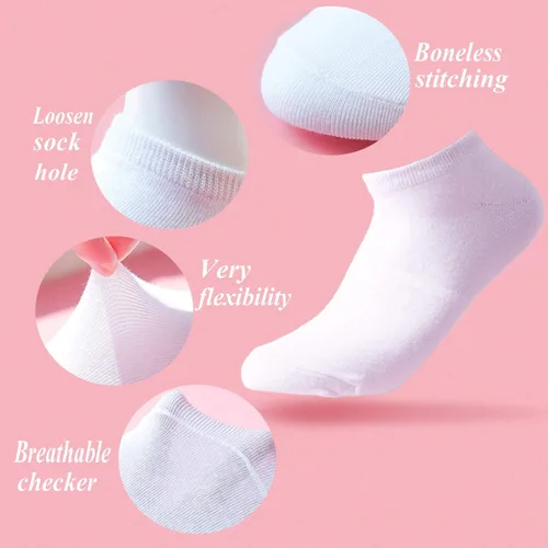 Miniatura 2 de Janegio - 18 pares de calcetines deportivos de corte bajo y medio acolchonados hasta el tobillo para niños y niñas