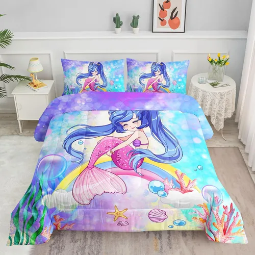 Miniatura 20 de Datura home - Juego de edredón de mariposa azul y negro para niñas y mujeres, juego de ropa de cama bohemio con estampado de mandala de mariposa