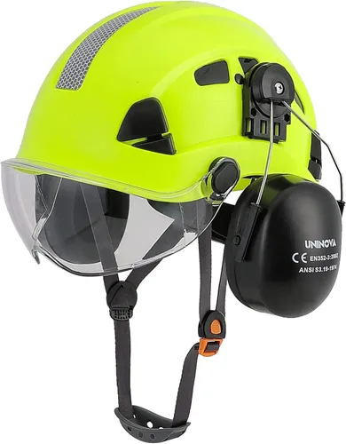 Miniatura 12 de Casco de protección para los oídos y visera ANSI Z89.1 con ventilación ABS forestal, arborista, árbol, construcción, construcción, protección