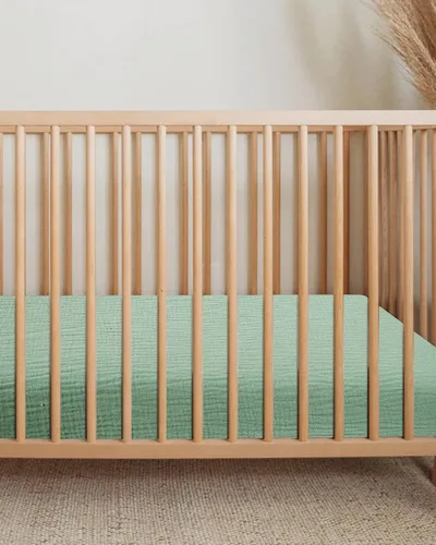 Miniatura 4 de Sábanas de cuna para niños y niñas, sábanas ajustables para cama de bebé y niño pequeño de 28" x 52", ropa de cama de colchón de cuna de muselina