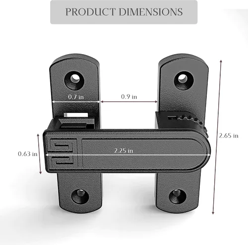 Miniatura 3 de Pestillo deslizante para puerta de granero de 90/180 grados, perilla ajustable, cerradura de seguridad para el hogar, baño, garaje, dormitorio, Negro