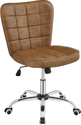 Miniatura 13 de Yaheetech Silla de Escritorio de Oficina Moderna Acolchada sin Brazos de Computadora Tapizada en Cuero Sintético con Altura de Asiento Ajustable