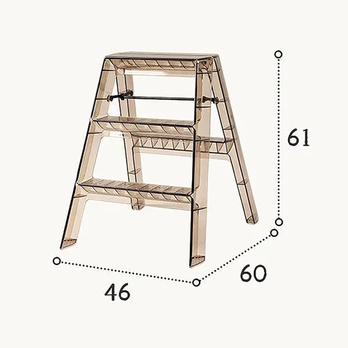 Miniatura 6 de Taburetes para adultos, escalera transparente, multifuncional, plegable, acrílico, taburete plegable para el hogar, escalera escalera, escalera