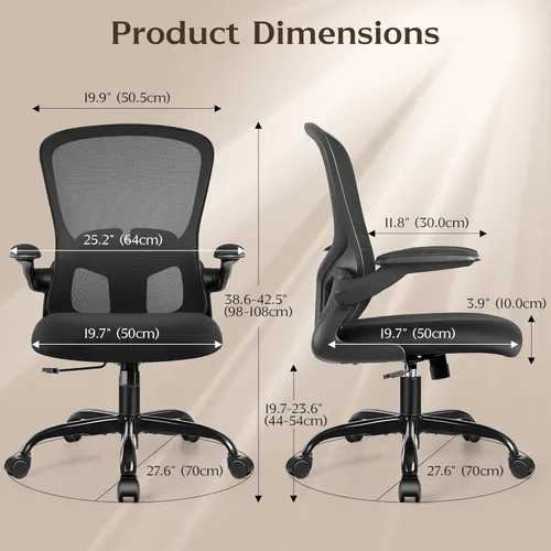 Miniatura 3 de FelixKing Sillas de escritorio de oficina, silla ergonómica de escritorio para PC con ruedas, soporte lumbar ajustable y altura, silla giratoria