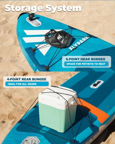 Miniatura 5 de Flypark 10'8/11'x35'' Fishing&Family Stable Inflatable Paddle Boards, Extra Wide SUP Paddleboard Inflatable, 430lb/3 People, Stand Up Paddle Board