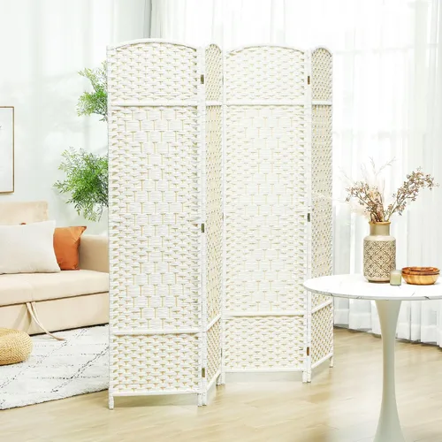 Miniatura 2 de 4Panel 6ft Wood Folding Privacy Room Divider Freestanding White Premium Wood Finish Easy Adjustability Spacious Configuration