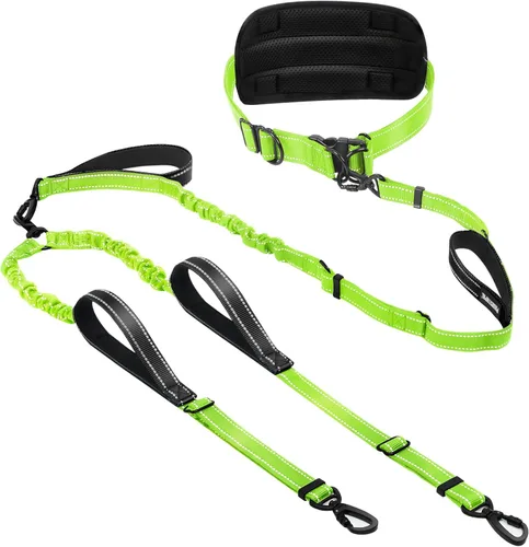 Miniatura 8 de Correa de perro grande manos libres, correa elástica de 6 a 8 pies con cinturón para perro de hasta 150 libras, correr, caminar, trotar