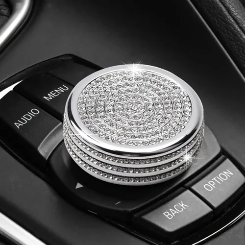 Miniatura 8 de MICROCK Accesorios Brillantes para BMW 1 2 3 5 7 Series X1 X3 X5 X6 Media iDrive Cubierta de Perilla del Botón Interruptor de Control Botón