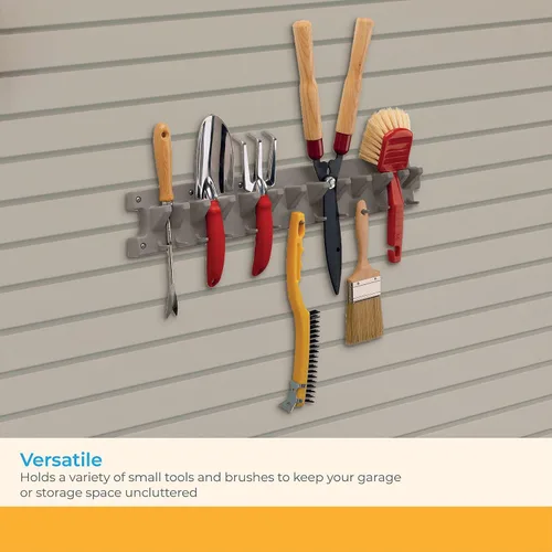 Miniatura 5 de Suncast 2' Wall Mount Tool Organizer for Hanging Lawn and Garden Tools, 30 lb. Weight Capacity, Gray, Made in the USA