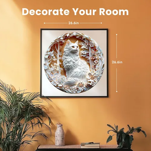Miniatura 6 de Masseruon Rompecabezas de 1000 piezas para adultos, rompecabezas de gato de 26.6 x 26.6 pulgadas para adultos, rompecabezas planos de 1000 piezas