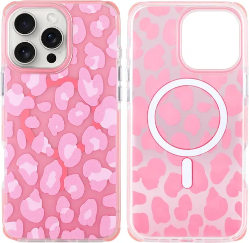 Miniatura 42 de SAKUULO Funda magnética para iPhone 11 Pro Max [Compatible con MagSafe] Patrón de Estampado de Leopardo Gris Claro Funda de Carga Inalámbrica