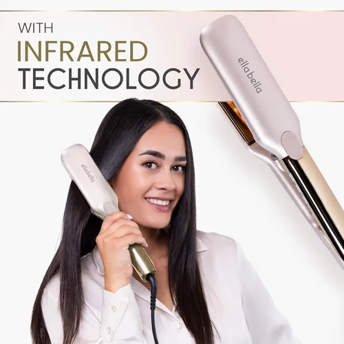 Miniatura 7 de ELLA BELLA® Plancha plana de titanio para alisar el cabello (con infrarrojos) • Plancha profesional para alisar el cabello • Pantalla digital