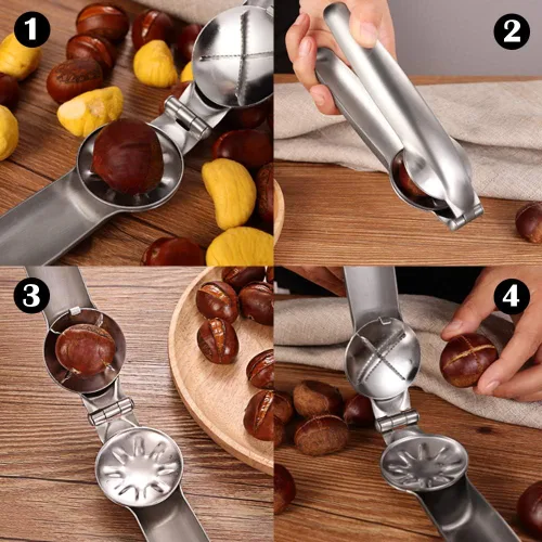 Miniatura 2 de Artcome Alicates de metal para abridor de nueces con clip de castaña, almendras de nuez, avellanas, alicates para abridor de nueces multifuncionales