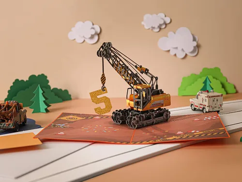 Miniatura 2 de Liif Tarjeta de cumpleaños emergente 3D para niño de 5 años, sobre incluido