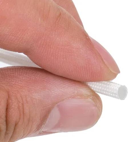 Miniatura 5 de uxcell Manga de la trenza del aislamiento, 33Ft-0.039 in alto TEMP manga de fibra de vidrio de silicona blanca