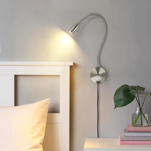Miniatura 7 de Luz LED de lectura de pared con puerto de carga USB, interruptor regulable táctil, lámpara de noche de cuello de cisne, brazo flexible, 3 W