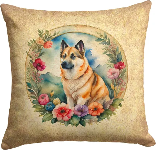 Miniatura 247 de Caroline's Treasures DAC2072PW1414 Affenpinscher and Flowers - Almohada decorativa de tela, lavable a máquina, para interiores y exteriores