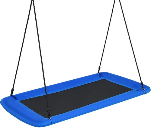 Miniatura 8 de Costzon Columpio rectangular gigante de 60 pulgadas para niños y adultos, resistente al desgaste para interiores y exteriores, con marco de acero