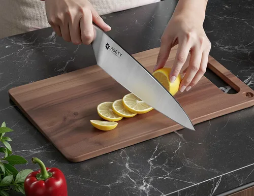Miniatura 8 de ASETY Juego de cuchillos – Juego de cuchillos ultra afilados para cocina con bloque, juego de 15 cuchillos de acero inoxidable con afilador Gris