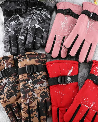Miniatura 7 de SATINIOR 4 pares de guantes de esquí para niños, guantes impermeables de invierno, guantes de esquí, nieve cálidos, guantes de snowboard unisex
