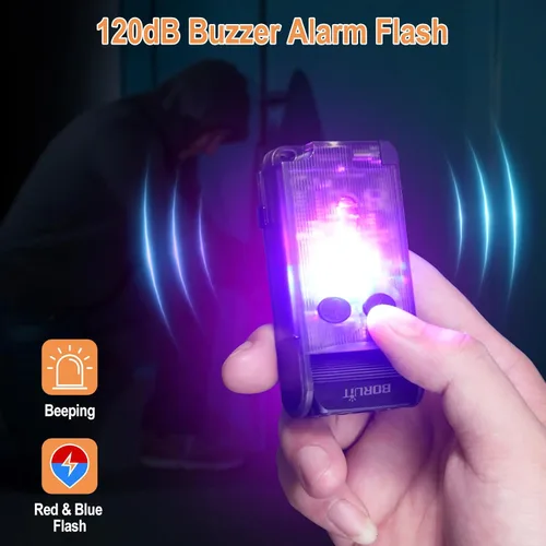 Miniatura 6 de BORUIT V30 linterna LED pequeña y potente EDC con luz roja y UV de 365nm, rotación de 180°, linterna plana de bolsillo y llavero recargable USB