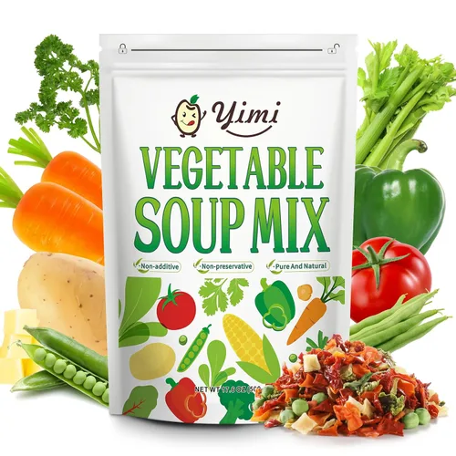 Yimi Aderezos secos para ramen, verduras deshidratada, 500g, SIN CEBOLLA/PUERO/CEBOLLA MORADA, copos mixtos para fideos o sopa de verduras - Sin