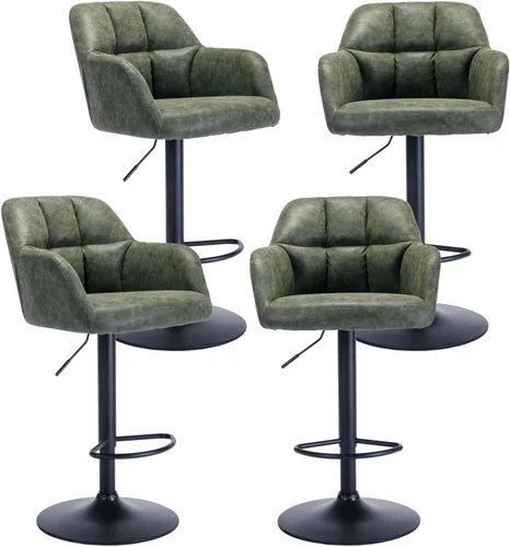 Miniatura 11 de ROCITY Juego de 2 taburetes de bar de terciopelo con respaldo, silla de bar beige para isla de cocina, taburetes de bar modernos con patas de metal