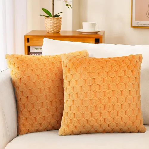 Miniatura 9 de Merrycolor Juego de 2 fundas de almohada de piel sintética de 18 x 18 pulgadas, fundas de almohada suaves y esponjosas de color gris, fundas