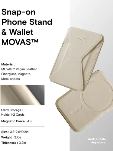 Miniatura 6 de MOFT Soporte magnético para cartera compatible con iPhone serie 17/16/15/14/13/12, ajuste de ángulo y soporte de teléfono compatible con MOVAS