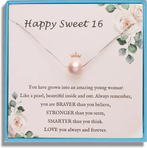 Miniatura 60 de Sereney Regalos de cumpleaños para niñas y mujeres, collar de perlas de plata esterlina como regalo de cumpleaños de 7, 9, 10, 11, 13, 15, 16, 18