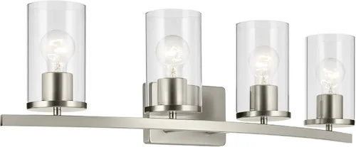 Miniatura 51 de Kichler Crosby 45495NI - Aplique de pared de 9.25 pulgadas en níquel cepillado, 1 luz contemporánea para pasillo o baño con cristal de ópalo