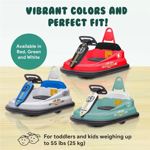 Miniatura 3 de New Bounce Coche de parachoques eléctrico para niños pequeños de 1 a 3 años - Coches de parachoques para bebés - Coche eléctrico para niños de 1.5 a