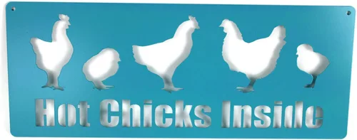 Miniatura 44 de Cartel de metal de cruce de pollo, 12.0 in de alto (amarillo oscuro, cruzado)