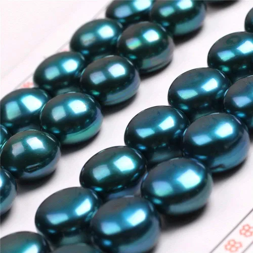 Miniatura 14 de 16 pares de perlas cultivadas de agua dulce de grado AAA para hacer aretes de joyería (negro)