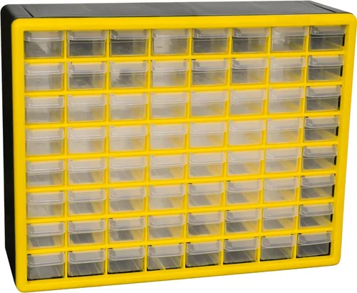 Akro-Mils 10164 - Gabinete de almacenamiento de 64 cajones de plástico para organización de garaje, organizador de cuentas, almacenamiento de