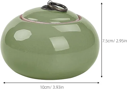 Miniatura 4 de Luxshiny Recipiente de té de cerámica con tapa hermética de 8.45 onzas líquidas, tarro vintage de almacenamiento de alimentos para hojas sueltas