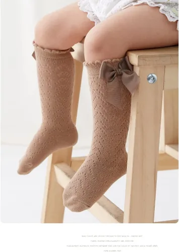 Miniatura 6 de QandSweet Calcetines hasta la rodilla para bebé, calcetines antideslizantes para recién nacidos, calcetines antideslizantes