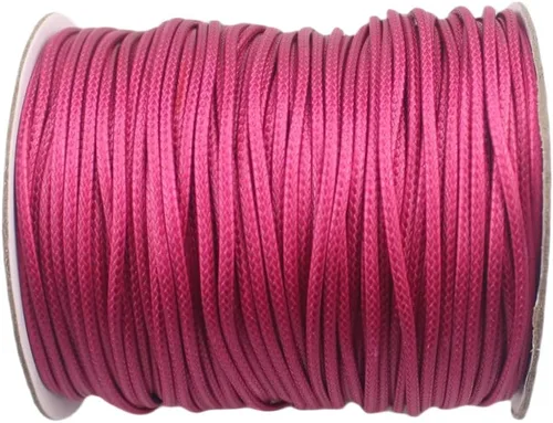 Miniatura 20 de Cordón de poliéster encerado para hacer joyas, cuerda encerada con carrete para hilo de bricolaje (rojo, 0.020 in (150 yardas))