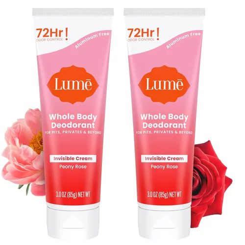 Lume Desodorante para todo el cuerpo – Tubo de crema invisible – Control de olores 72 horas – Sin aluminio, sin bicarbonato de sodio, seguro para la