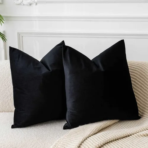 Miniatura 23 de Juspurbet - Juego de 2 fundas decorativas de terciopelo para cojines, fundas suaves para sofá, cama o sillón con cremallera oculta, para sala