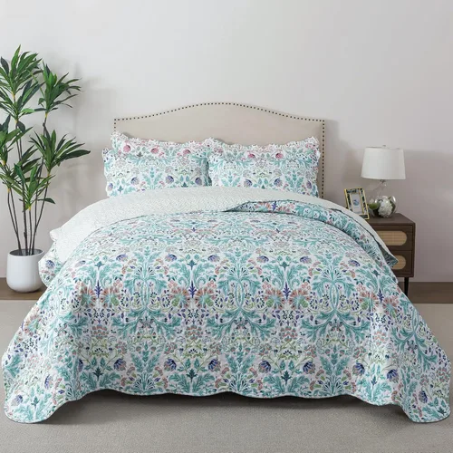 Miniatura 44 de HoneiLife Juego de colcha de tamaño King extragrande de 120 x 120 pulgadas, 3 piezas, California King extragrande, todas las estaciones, ropa