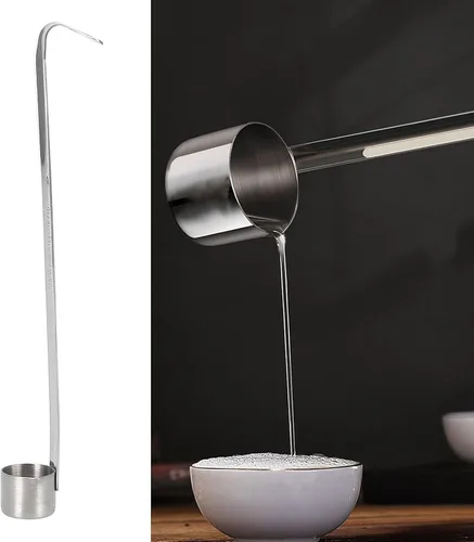 Miniatura 3 de Alvinlite Cucharón de acero inoxidable para vino, cucharas medidoras para verter cerveza, cucharón colgante para salsa con gancho (0.84 onzas)