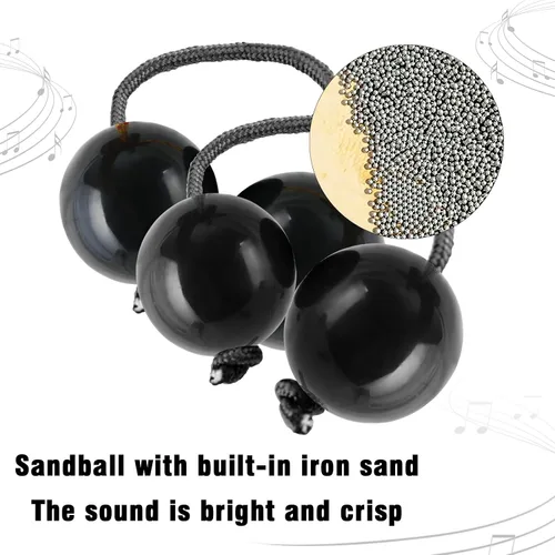 Miniatura 4 de EASTROCK Ritmos africanos Aslatua Shakers Kashaka Instrumentos de percusión musical Kashaka Instrumento para adultos principiantes (negro)