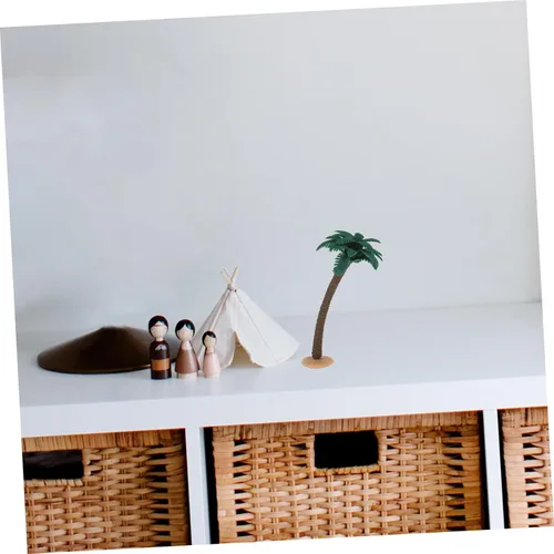 Miniatura 8 de NOLITOY Modelo de palmera de coco de 3 piezas para decoración de paisajismo en miniatura para diseño de escena de jardín, decoración de mesa