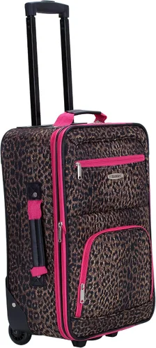 Miniatura 8 de Rockland Jungle Softside Juego de maletas verticales, Pink Leopard), F125-PINKLEOPARD