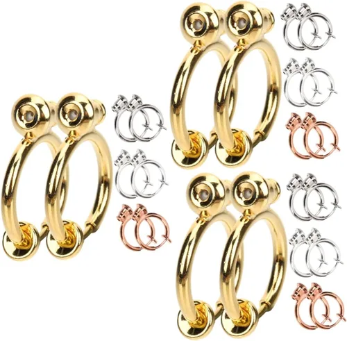 Miniatura 11 de EXCEART 32 piezas convertidor de aretes brillantes accesorios de joyería de plata para convertir aretes a clip en la parte trasera de aretes