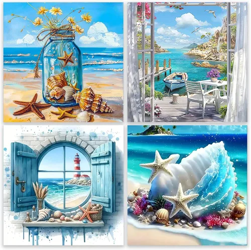 Miniatura 12 de VeGuude Kits de Pintura de Diamantes para Adultos – Paquete de 3 Obras de Arte DIY Kits de Arte de Diamantes 5D Taladro Completo Pinturas de Puntos