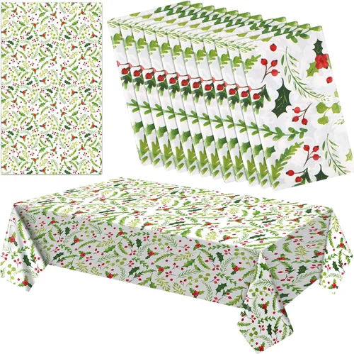 Miniatura 8 de Ganeen Mantel de plástico con flores azules, 12 unidades, diseño floral, vintage, desechable, rectangular, de plástico, 54 x 108 pulgadas